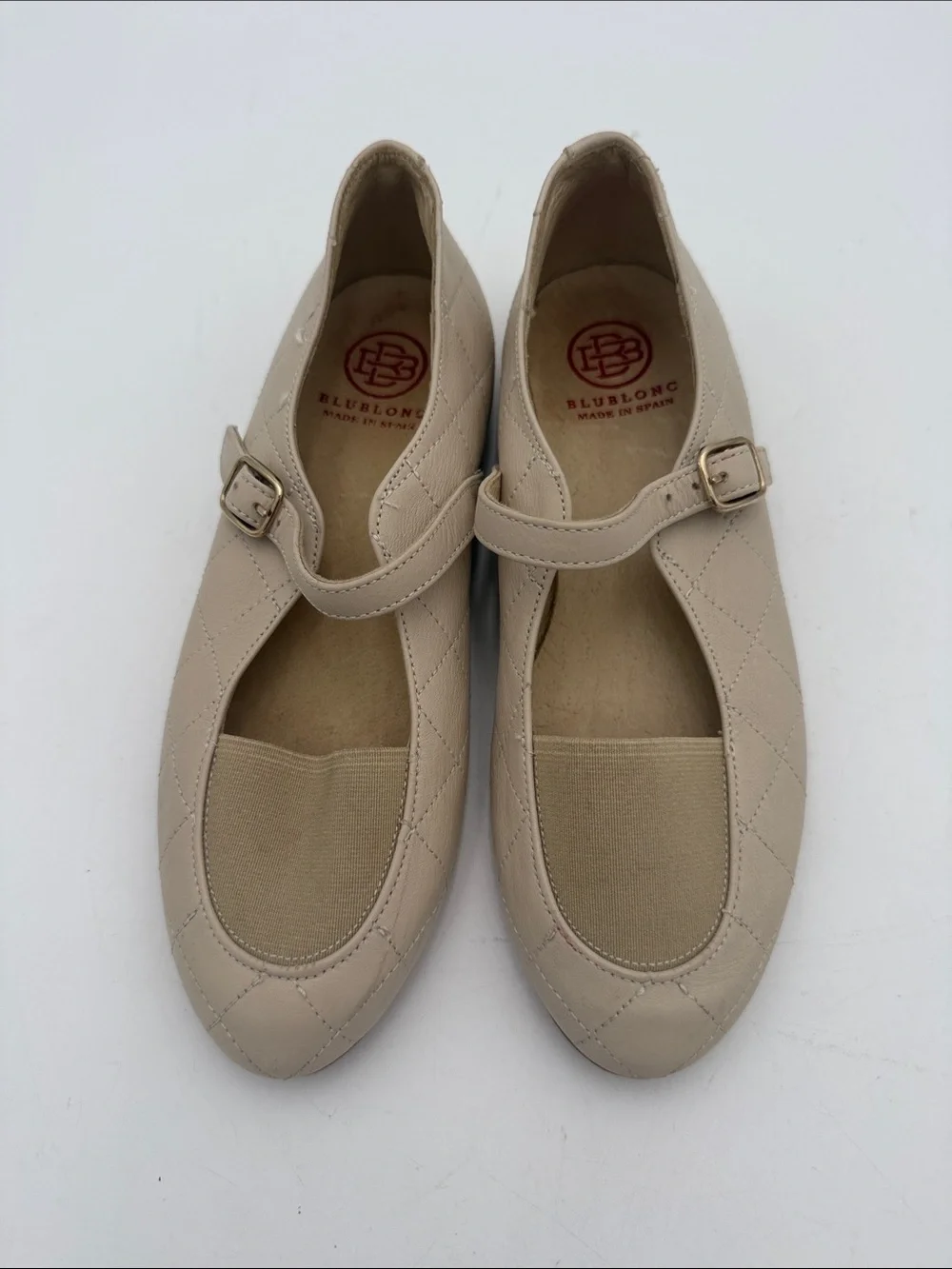 Blublonc girls Quilted Mary Jane Flats in Beige 34 casual event party